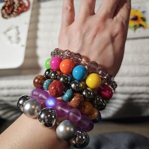 Colorful Beaded Bracelets Set Of 6 (B13)